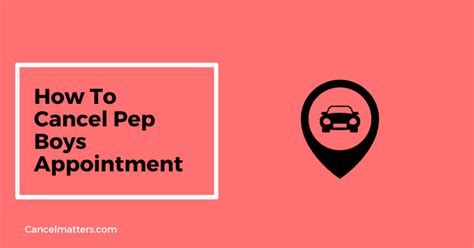 Cancel pep boys appointment - Book Your Auto Service Appointment. $40 OFF. Get top-notch auto maintenance services at Pep Boys in Encinitas, ca. Our technicians will keep your car running smoothly. Schedule your appointment today!